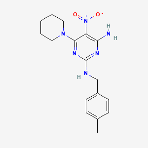 N~2~-(4-methylbenzyl)-5-nitro-6-(piperidin-1-yl)pyrimidine-2,4-diamine