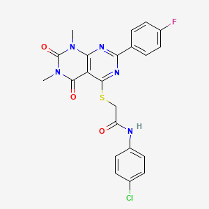 N-(4-chlorophenyl)-2-((2-(4-fluorophenyl)-6,8-dimethyl-5,7-dioxo-5,6,7,8-tetrahydropyrimido[4,5-d]pyrimidin-4-yl)thio)acetamide