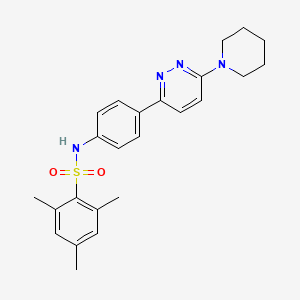 2,4,6-trimethyl-N-(4-(6-(piperidin-1-yl)pyridazin-3-yl)phenyl)benzenesulfonamide