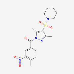 1-{[3,5-dimethyl-1-(4-methyl-3-nitrobenzoyl)-1H-pyrazol-4-yl]sulfonyl}piperidine