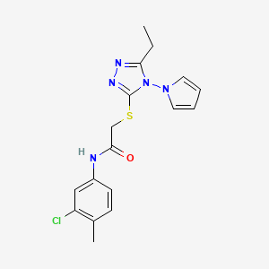 N-(3-chloro-4-methylphenyl)-2-{[5-ethyl-4-(1H-pyrrol-1-yl)-4H-1,2,4-triazol-3-yl]sulfanyl}acetamide