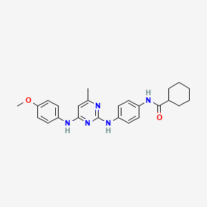 N-[4-({4-[(4-methoxyphenyl)amino]-6-methylpyrimidin-2-yl}amino)phenyl]cyclohexanecarboxamide