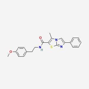 molecular formula C22H21N3O2S B11254847 N-[2-(4-methoxyphenyl)ethyl]-3-methyl-6-phenylimidazo[2,1-b][1,3]thiazole-2-carboxamide 