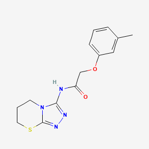 2-(3-Methylphenoxy)-N-{5H,6H,7H-[1,2,4]triazolo[3,4-B][1,3]thiazin-3-YL}acetamide