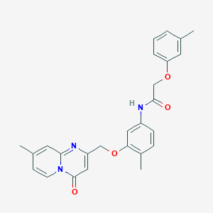 molecular formula C26H25N3O4 B11254872 N-[4-Methyl-3-({8-methyl-4-oxo-4H-pyrido[1,2-A]pyrimidin-2-YL}methoxy)phenyl]-2-(3-methylphenoxy)acetamide 