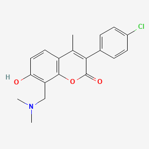 molecular formula C19H18ClNO3 B11254905 3-(4-chlorophenyl)-8-[(dimethylamino)methyl]-7-hydroxy-4-methyl-2H-chromen-2-one 