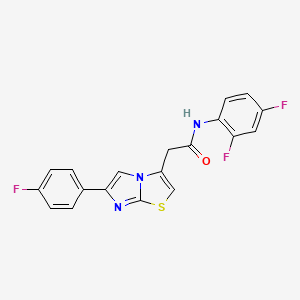 molecular formula C19H12F3N3OS B11254924 N-(2,4-difluorophenyl)-2-[6-(4-fluorophenyl)imidazo[2,1-b][1,3]thiazol-3-yl]acetamide 