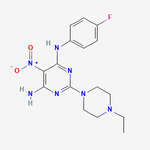 2-(4-ethylpiperazin-1-yl)-N-(4-fluorophenyl)-5-nitropyrimidine-4,6-diamine