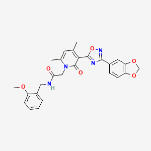 2-(3-(3-(benzo[d][1,3]dioxol-5-yl)-1,2,4-oxadiazol-5-yl)-4,6-dimethyl-2-oxopyridin-1(2H)-yl)-N-(2-methoxybenzyl)acetamide