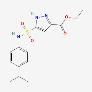 molecular formula C15H19N3O4S B11255001 ethyl 3-{[4-(propan-2-yl)phenyl]sulfamoyl}-1H-pyrazole-5-carboxylate 