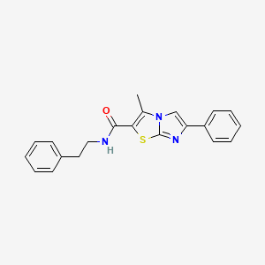 molecular formula C21H19N3OS B11255012 3-methyl-6-phenyl-N-(2-phenylethyl)imidazo[2,1-b][1,3]thiazole-2-carboxamide 