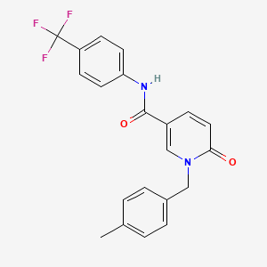 molecular formula C21H17F3N2O2 B11255018 1-(4-methylbenzyl)-6-oxo-N-(4-(trifluoromethyl)phenyl)-1,6-dihydropyridine-3-carboxamide 