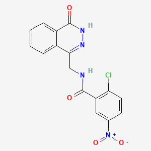 molecular formula C16H11ClN4O4 B11255035 2-chloro-5-nitro-N-[(4-oxo-3H-phthalazin-1-yl)methyl]benzamide 