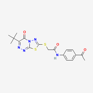 N-(4-Acetylphenyl)-2-({3-tert-butyl-4-oxo-4H-[1,3,4]thiadiazolo[2,3-C][1,2,4]triazin-7-YL}sulfanyl)acetamide