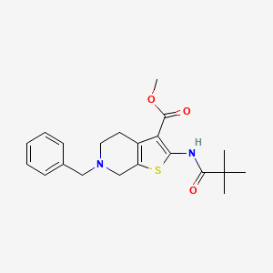 molecular formula C21H26N2O3S B11255046 Methyl 6-benzyl-2-(2,2-dimethylpropanamido)-4H,5H,6H,7H-thieno[2,3-C]pyridine-3-carboxylate 