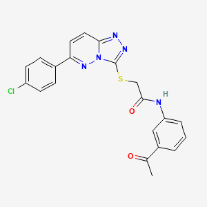 molecular formula C21H16ClN5O2S B11255047 N-(3-Acetylphenyl)-2-{[6-(4-chlorophenyl)-[1,2,4]triazolo[4,3-B]pyridazin-3-YL]sulfanyl}acetamide 