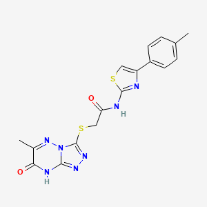 2-[(6-methyl-7-oxo-7,8-dihydro[1,2,4]triazolo[4,3-b][1,2,4]triazin-3-yl)sulfanyl]-N-[4-(4-methylphenyl)-1,3-thiazol-2-yl]acetamide