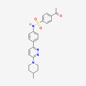 4-acetyl-N-(4-(6-(4-methylpiperidin-1-yl)pyridazin-3-yl)phenyl)benzenesulfonamide