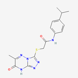 2-[(6-methyl-7-oxo-7,8-dihydro[1,2,4]triazolo[4,3-b][1,2,4]triazin-3-yl)sulfanyl]-N-[4-(propan-2-yl)phenyl]acetamide