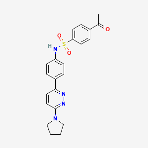 4-acetyl-N-(4-(6-(pyrrolidin-1-yl)pyridazin-3-yl)phenyl)benzenesulfonamide