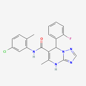 molecular formula C20H17ClFN5O B11255105 N-(5-chloro-2-methylphenyl)-7-(2-fluorophenyl)-5-methyl-4,7-dihydro[1,2,4]triazolo[1,5-a]pyrimidine-6-carboxamide 