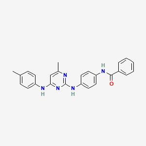 N-[4-({4-methyl-6-[(4-methylphenyl)amino]pyrimidin-2-yl}amino)phenyl]benzamide