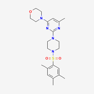 molecular formula C22H31N5O3S B11255125 4-(6-Methyl-2-(4-((2,4,5-trimethylphenyl)sulfonyl)piperazin-1-yl)pyrimidin-4-yl)morpholine 