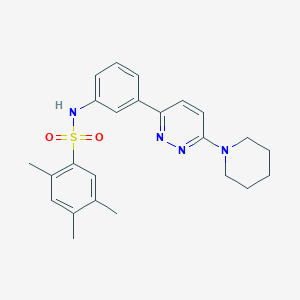 molecular formula C24H28N4O2S B11255170 2,4,5-trimethyl-N-(3-(6-(piperidin-1-yl)pyridazin-3-yl)phenyl)benzenesulfonamide 