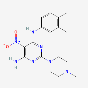 N-(3,4-dimethylphenyl)-2-(4-methylpiperazin-1-yl)-5-nitropyrimidine-4,6-diamine