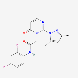 N-(2,4-difluorophenyl)-2-(2-(3,5-dimethyl-1H-pyrazol-1-yl)-4-methyl-6-oxopyrimidin-1(6H)-yl)acetamide