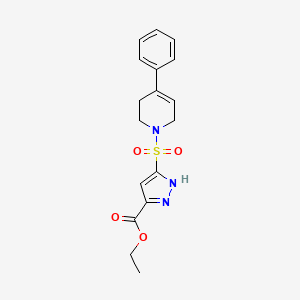 ethyl 3-[(4-phenyl-3,6-dihydropyridin-1(2H)-yl)sulfonyl]-1H-pyrazole-5-carboxylate