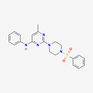 2-[4-(benzenesulfonyl)piperazin-1-yl]-6-methyl-N-phenylpyrimidin-4-amine