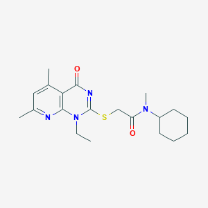 N-cyclohexyl-2-[(1-ethyl-5,7-dimethyl-4-oxo-1,4-dihydropyrido[2,3-d]pyrimidin-2-yl)sulfanyl]-N-methylacetamide