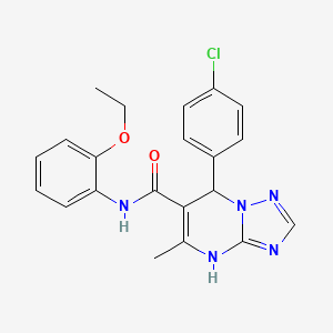 molecular formula C21H20ClN5O2 B11255224 7-(4-chlorophenyl)-N-(2-ethoxyphenyl)-5-methyl-4,7-dihydro[1,2,4]triazolo[1,5-a]pyrimidine-6-carboxamide 