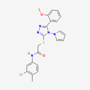 N-(3-chloro-4-methylphenyl)-2-{[5-(2-methoxyphenyl)-4-(1H-pyrrol-1-yl)-4H-1,2,4-triazol-3-yl]sulfanyl}acetamide