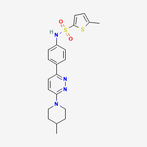 5-methyl-N-{4-[6-(4-methylpiperidin-1-yl)pyridazin-3-yl]phenyl}thiophene-2-sulfonamide