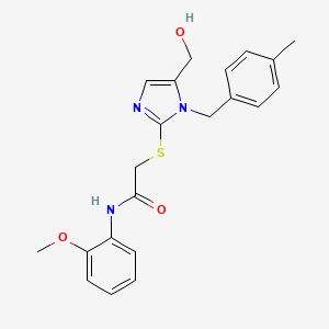 2-{[5-(Hydroxymethyl)-1-[(4-methylphenyl)methyl]-1H-imidazol-2-YL]sulfanyl}-N-(2-methoxyphenyl)acetamide