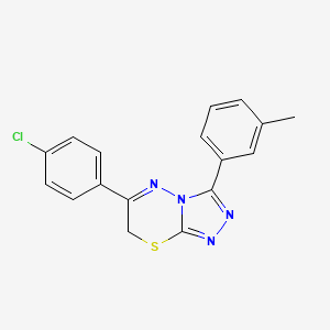 molecular formula C17H13ClN4S B11255297 6-(4-chlorophenyl)-3-(3-methylphenyl)-7H-[1,2,4]triazolo[3,4-b][1,3,4]thiadiazine 