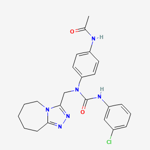 N-(4-{[(3-chlorophenyl)carbamoyl](6,7,8,9-tetrahydro-5H-[1,2,4]triazolo[4,3-a]azepin-3-ylmethyl)amino}phenyl)acetamide