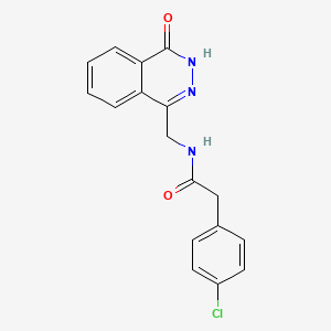 molecular formula C17H14ClN3O2 B11255346 2-(4-Chlorophenyl)-N-[(4-oxo-3,4-dihydro-1-phthalazinyl)methyl]acetamide 