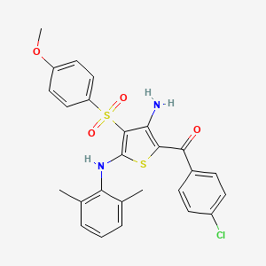 (3-Amino-5-((2,6-dimethylphenyl)amino)-4-((4-methoxyphenyl)sulfonyl)thiophen-2-yl)(4-chlorophenyl)methanone