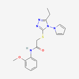 2-{[5-ethyl-4-(1H-pyrrol-1-yl)-4H-1,2,4-triazol-3-yl]sulfanyl}-N-(2-methoxyphenyl)acetamide