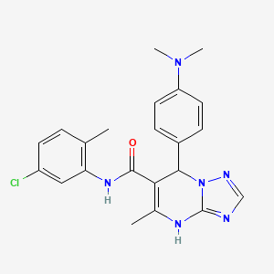 molecular formula C22H23ClN6O B11255376 N-(5-chloro-2-methylphenyl)-7-[4-(dimethylamino)phenyl]-5-methyl-4,7-dihydro[1,2,4]triazolo[1,5-a]pyrimidine-6-carboxamide 