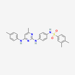 3,4-dimethyl-N-(4-((4-methyl-6-(p-tolylamino)pyrimidin-2-yl)amino)phenyl)benzenesulfonamide