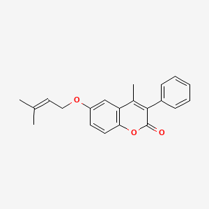 molecular formula C21H20O3 B11255398 4-methyl-6-[(3-methylbut-2-en-1-yl)oxy]-3-phenyl-2H-chromen-2-one 