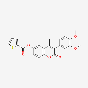 3-(3,4-dimethoxyphenyl)-4-methyl-2-oxo-2H-chromen-6-yl thiophene-2-carboxylate