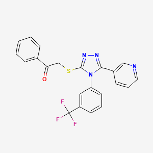 1-phenyl-2-({5-(pyridin-3-yl)-4-[3-(trifluoromethyl)phenyl]-4H-1,2,4-triazol-3-yl}sulfanyl)ethanone