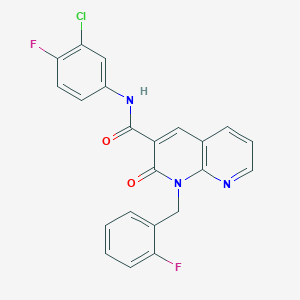 N-(3-Chloro-4-fluorophenyl)-1-[(2-fluorophenyl)methyl]-2-oxo-1,2-dihydro-1,8-naphthyridine-3-carboxamide