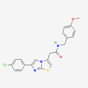 2-[6-(4-chlorophenyl)imidazo[2,1-b][1,3]thiazol-3-yl]-N-[(4-methoxyphenyl)methyl]acetamide