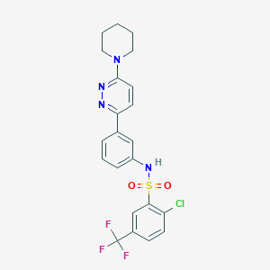 2-chloro-N-(3-(6-(piperidin-1-yl)pyridazin-3-yl)phenyl)-5-(trifluoromethyl)benzenesulfonamide